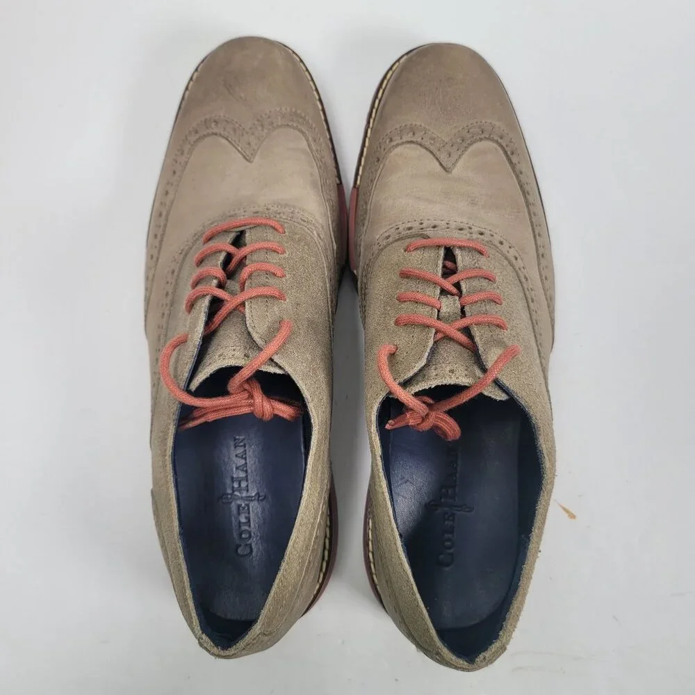 Cole Haan Men's Olive Green Leather & Suede Oxford Shoes C11708 US Size 10.5M - Picture 5 of 8